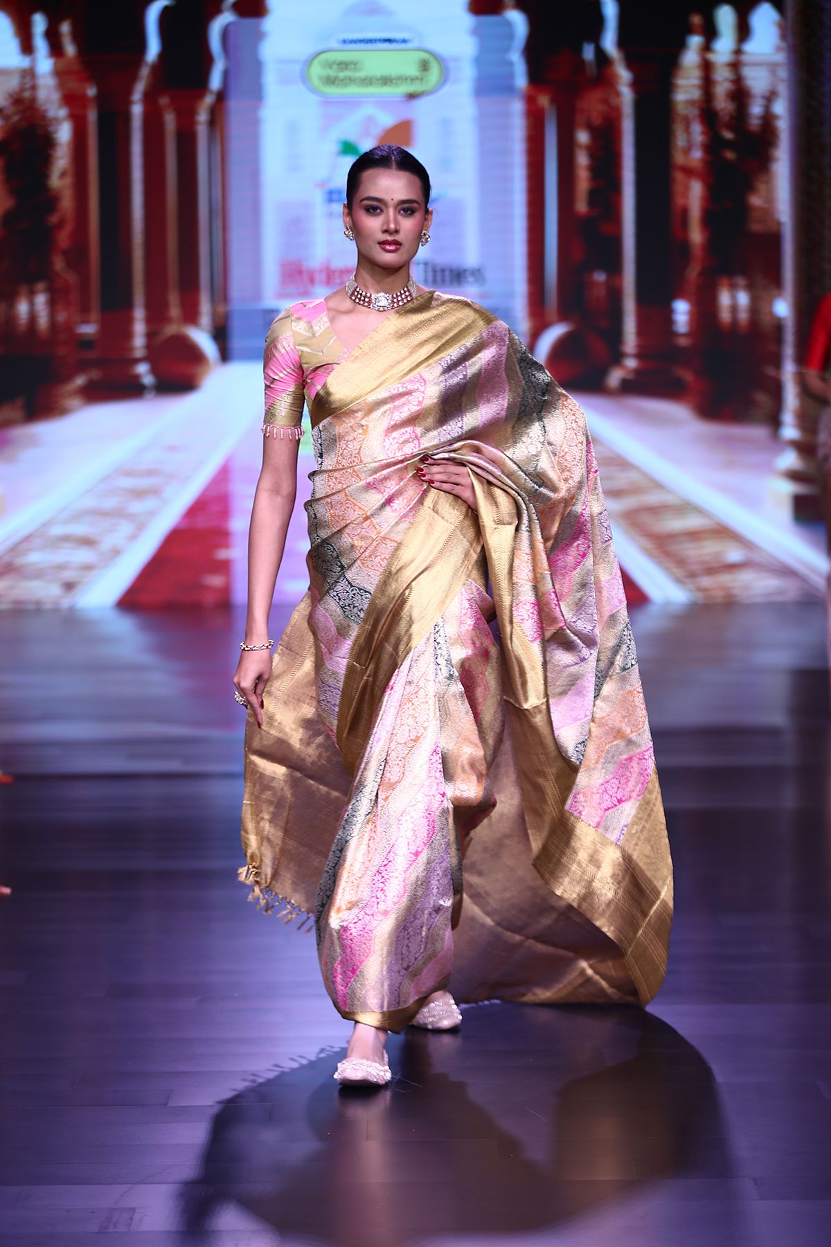 Kancheepuram Tissue Multi Colour Saree