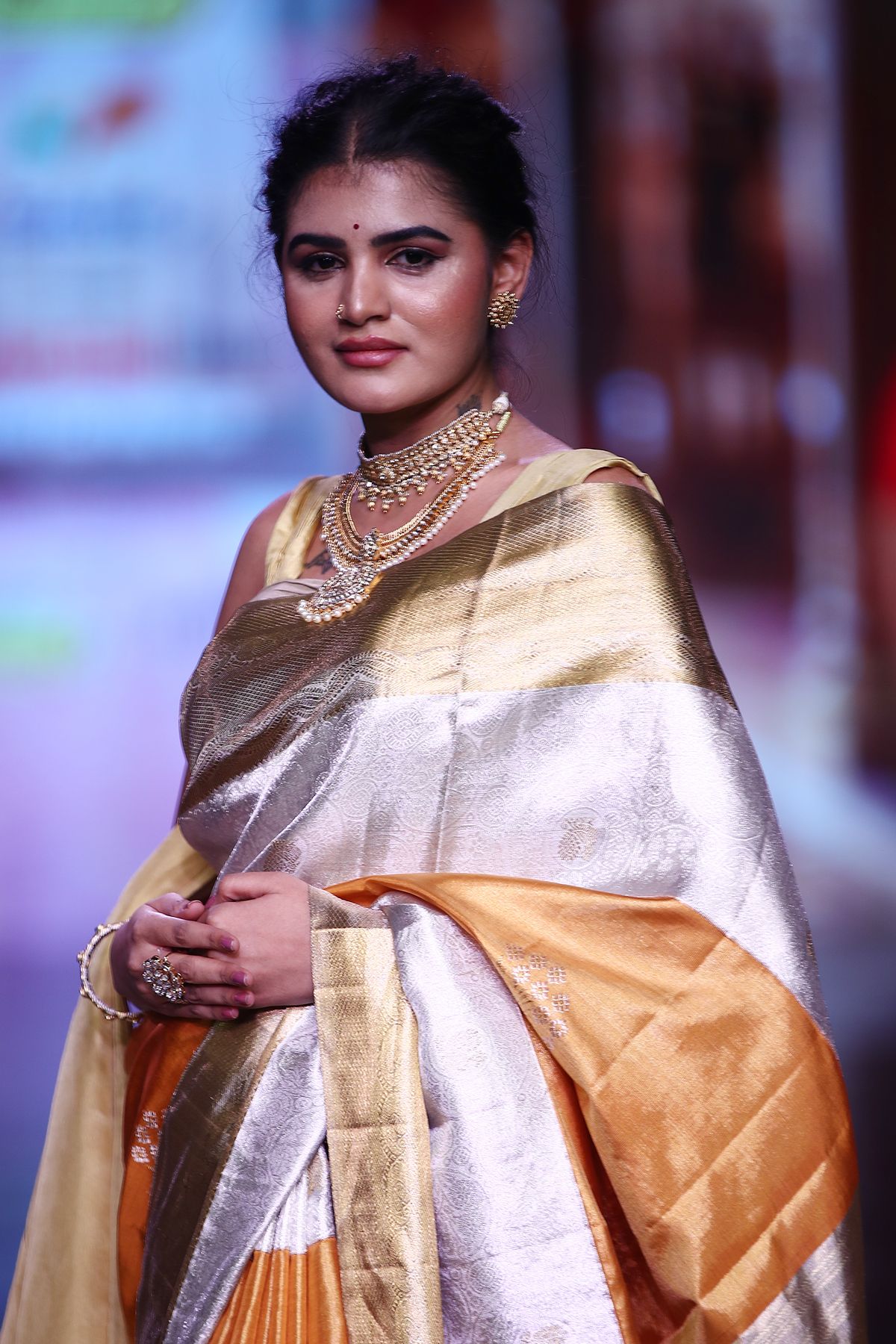 Kancheepuram Tissue Orange Saree