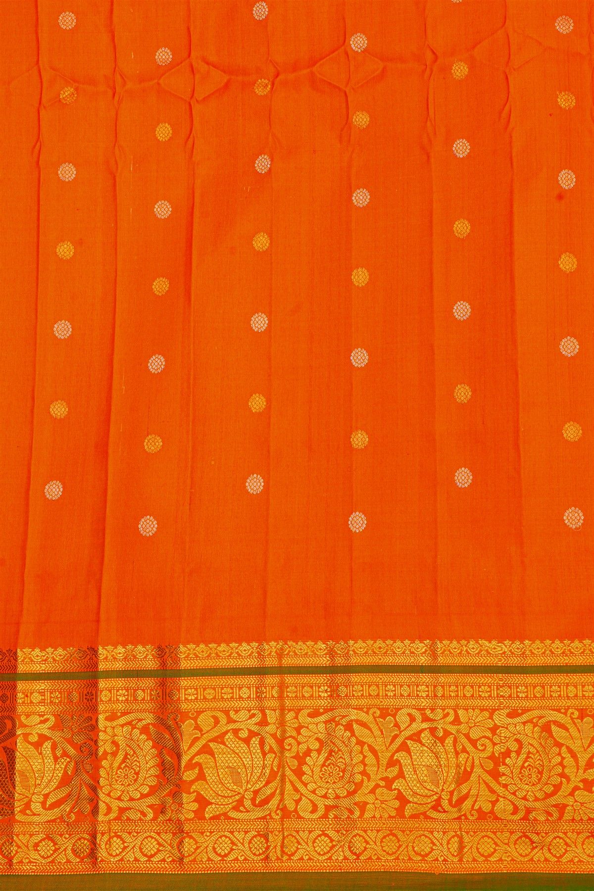 Gadwal Silk Charcoal Grey Saree With Temple Border