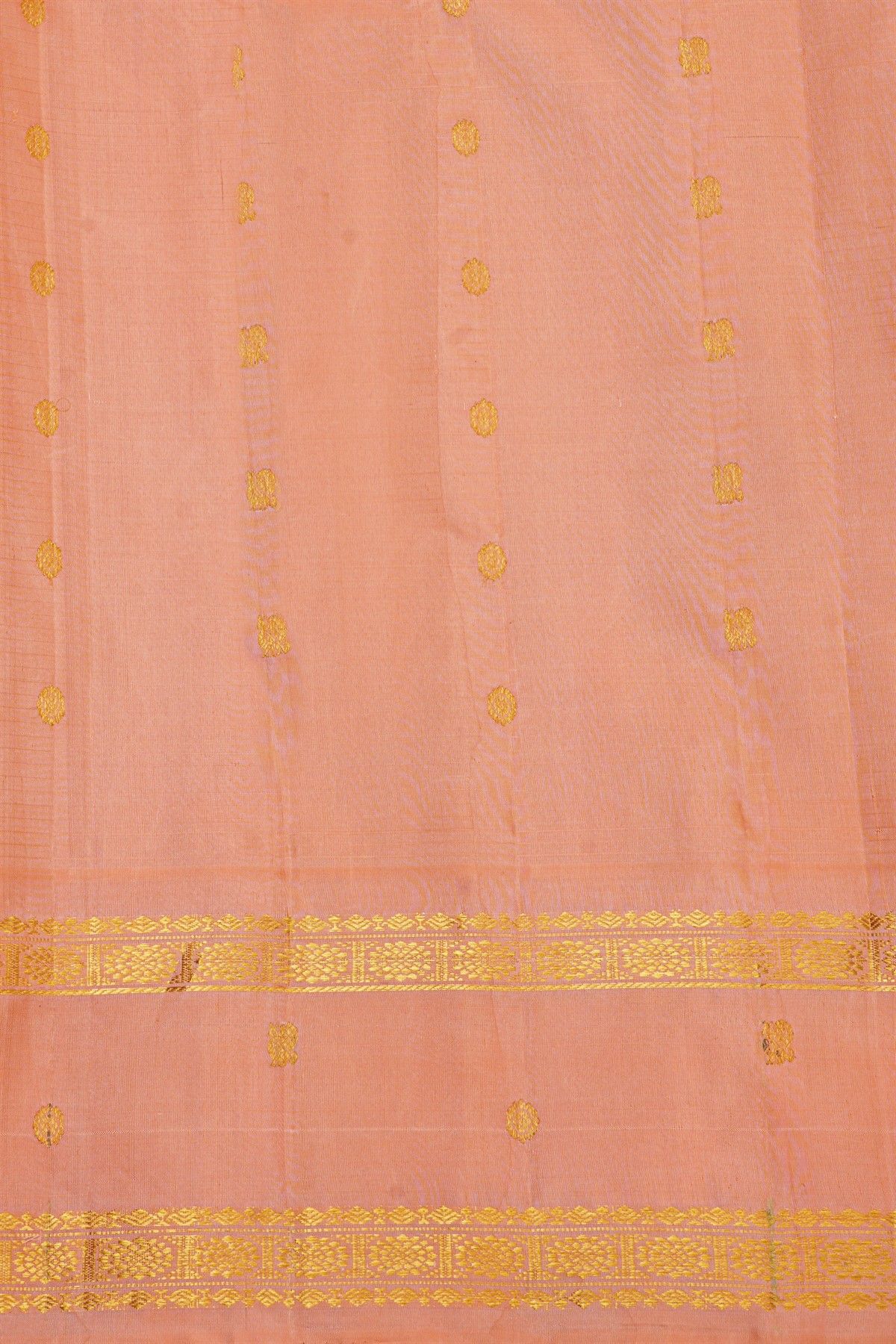 Gadwal Silk Orange Saree With Contrast Gap Border