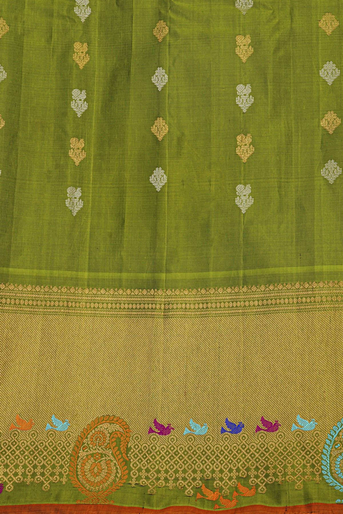 Gadwal Silk Violet Saree With Meenakari Border