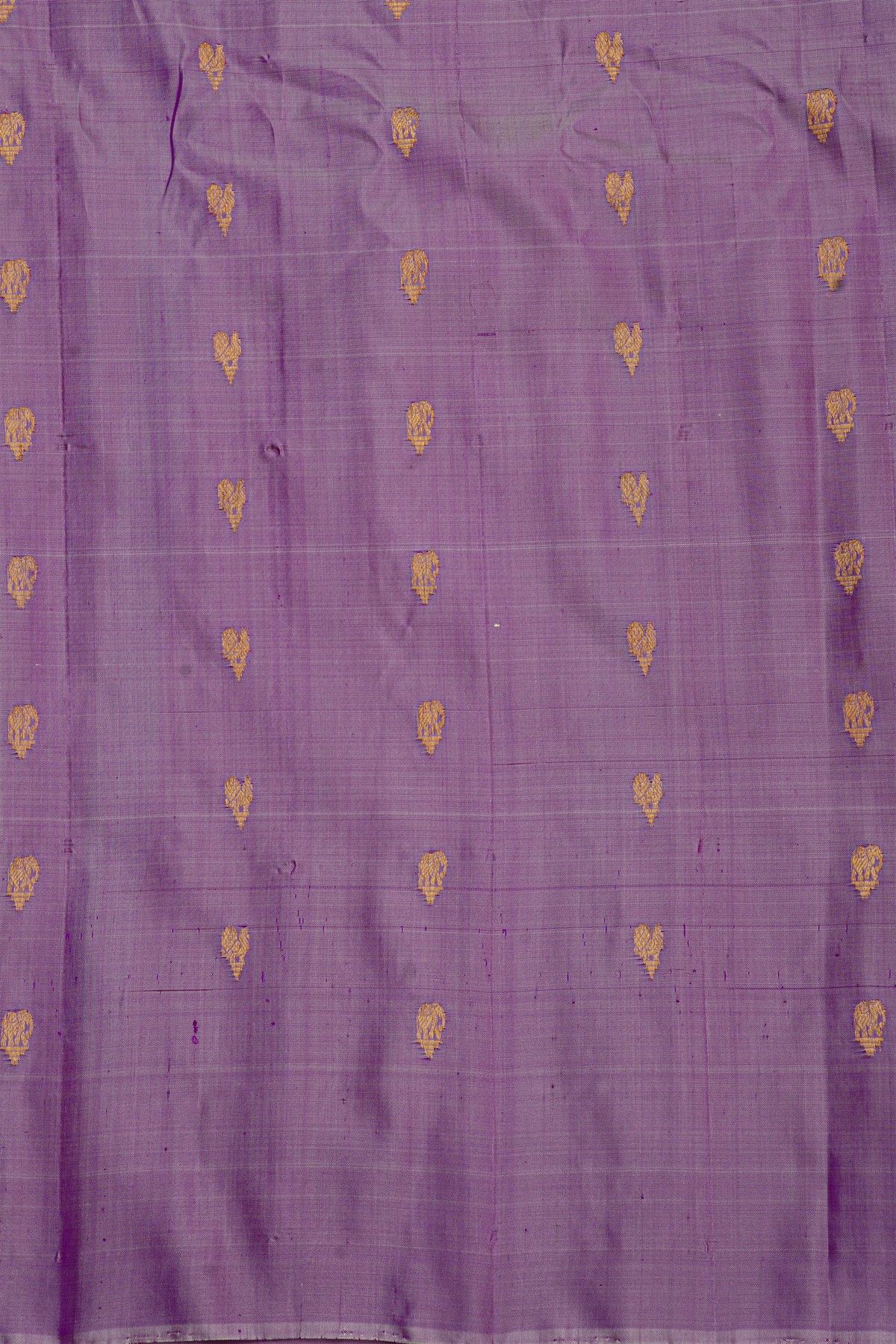 Gadwal Silk Mint Blue Saree With Temple Border