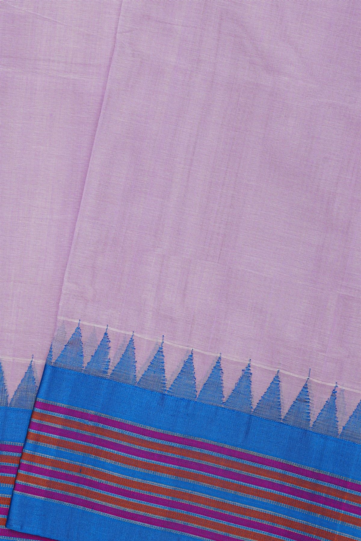 Khaadi Silk Lavender Saree With Multi Colour Lines Border