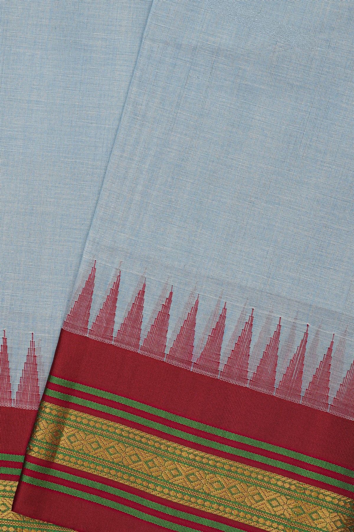Khaadi Silk Sky Blue Saree With Diamonds Border