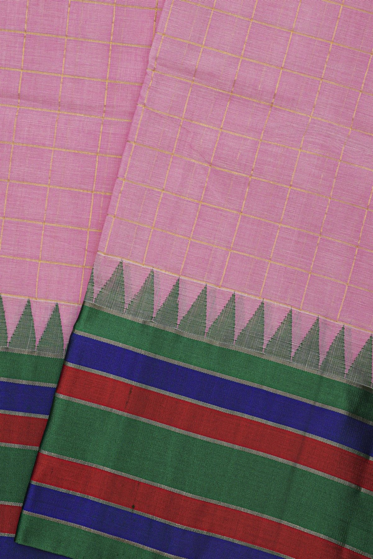 Khaadi Pink Saree With Multi Colour Lines Border
