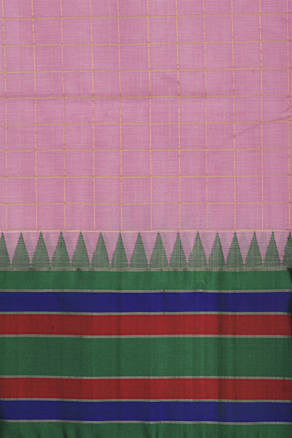 Khaadi Pink Saree With Multi Colour Lines Border