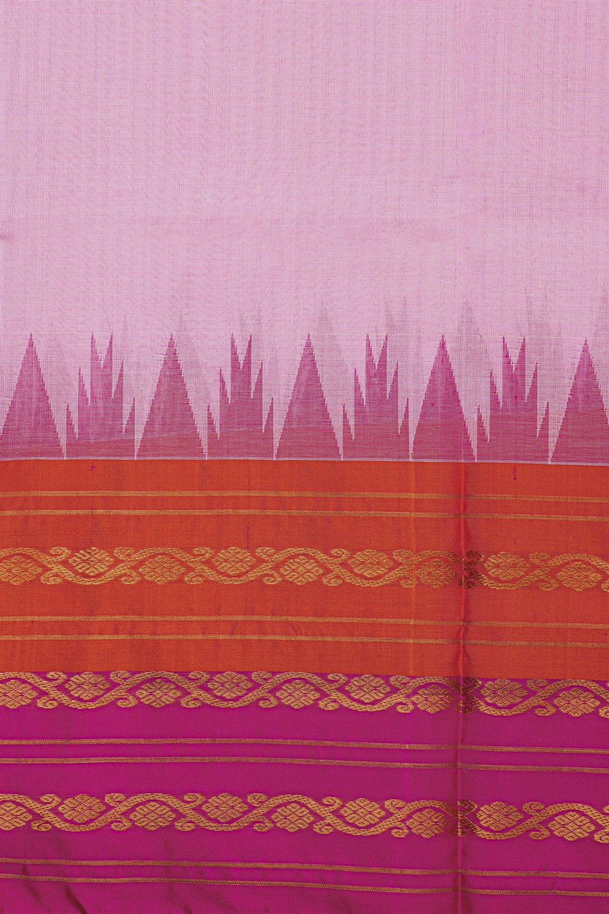 Khaadi Silk Pink Saree With Zari Lines And Floral Jaal Border