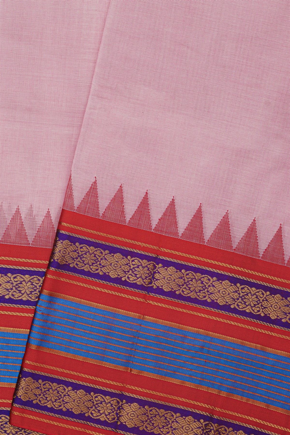 Khaadi Silk Pink Saree With Lines And Florals Border