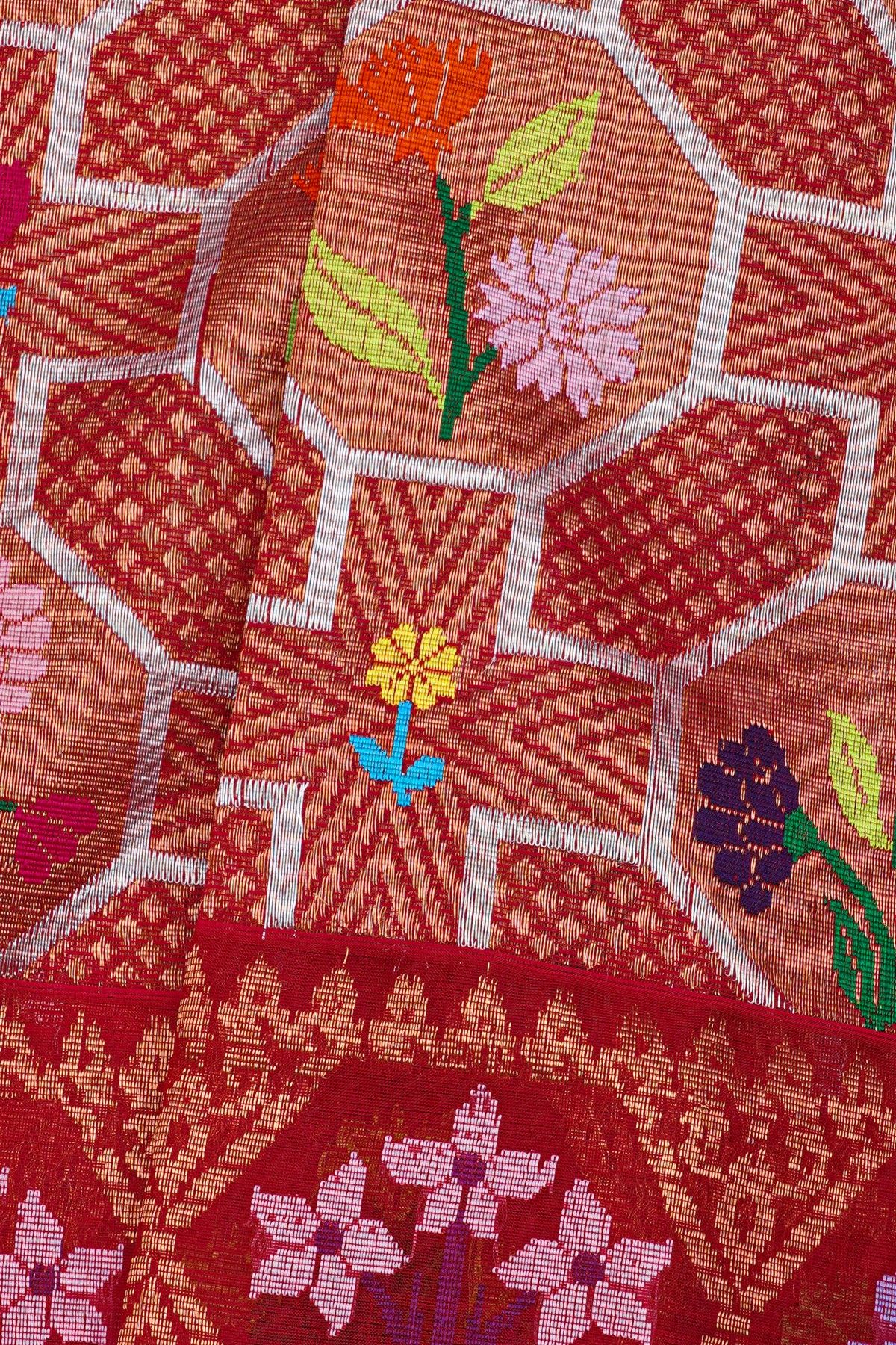 Zari Kota Red Saree