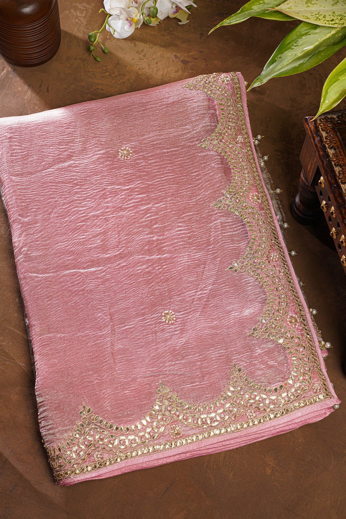 Fancy Tissue Multi-Colour Saree