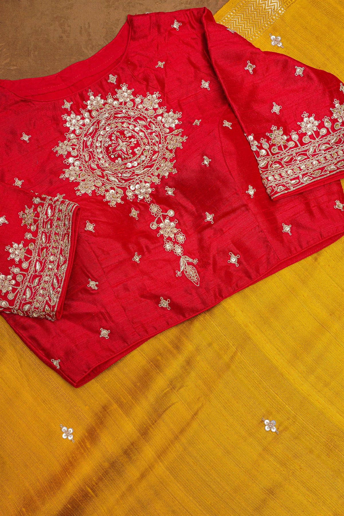 Fancy Tussar Mustard Saree