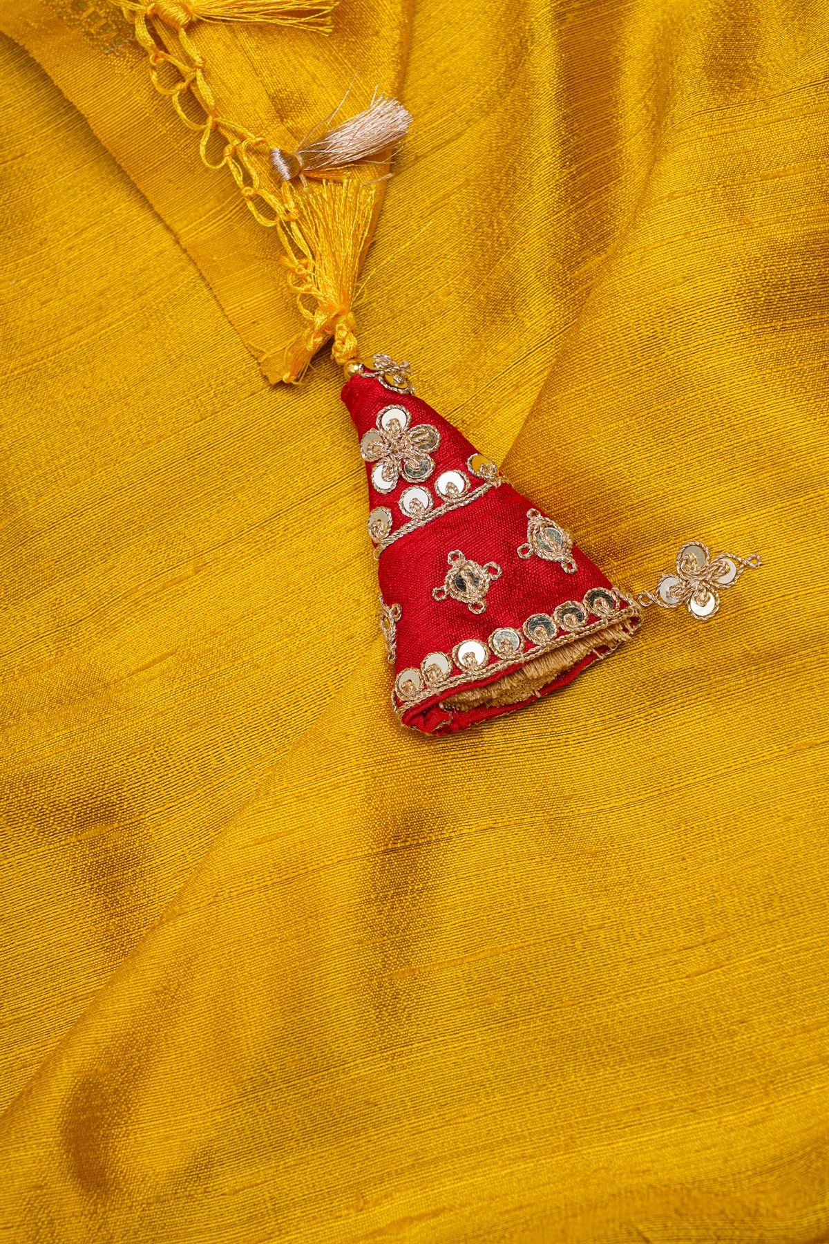 Fancy Tussar Mustard Saree