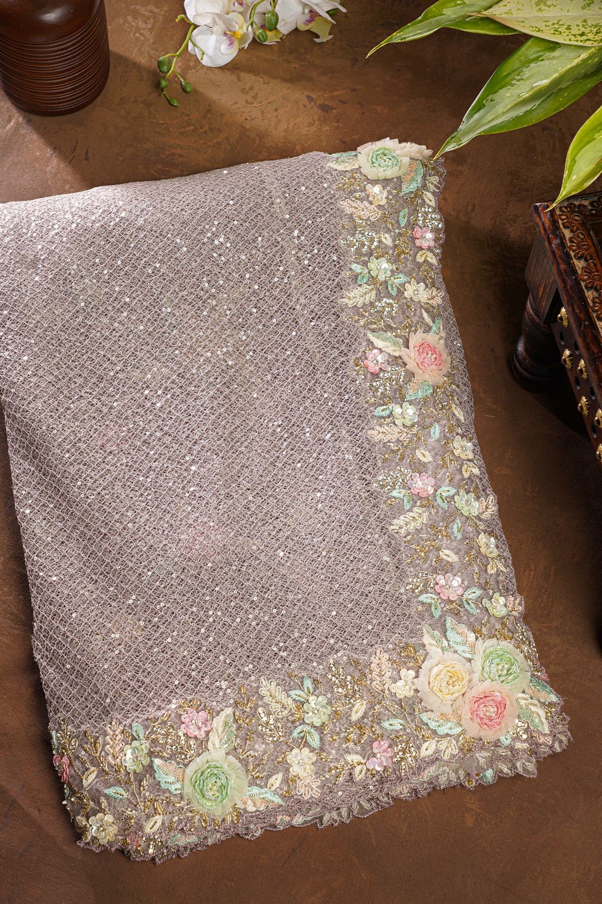 Fancy Tissue Lilac Saree