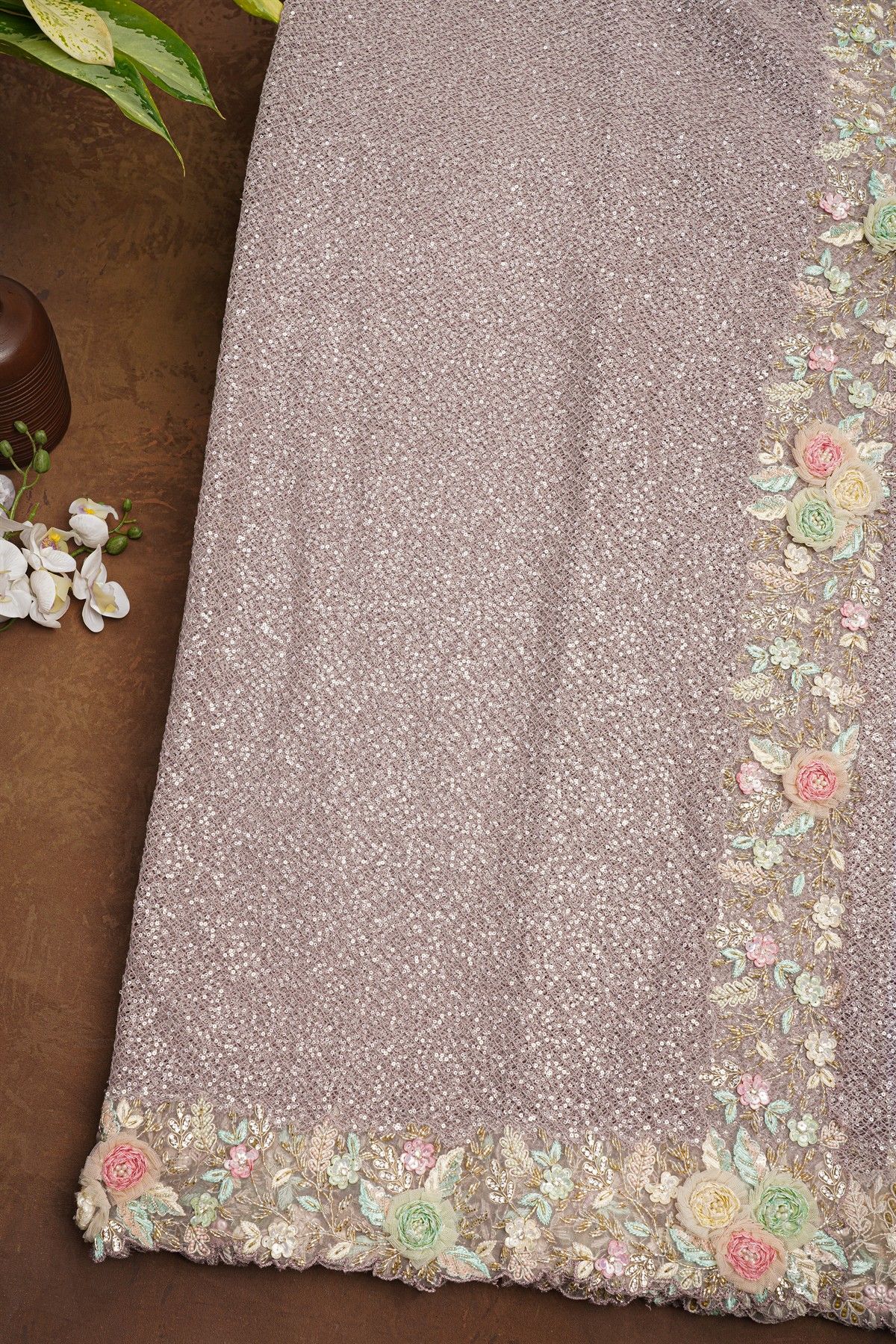 Fancy Tissue Lilac Saree