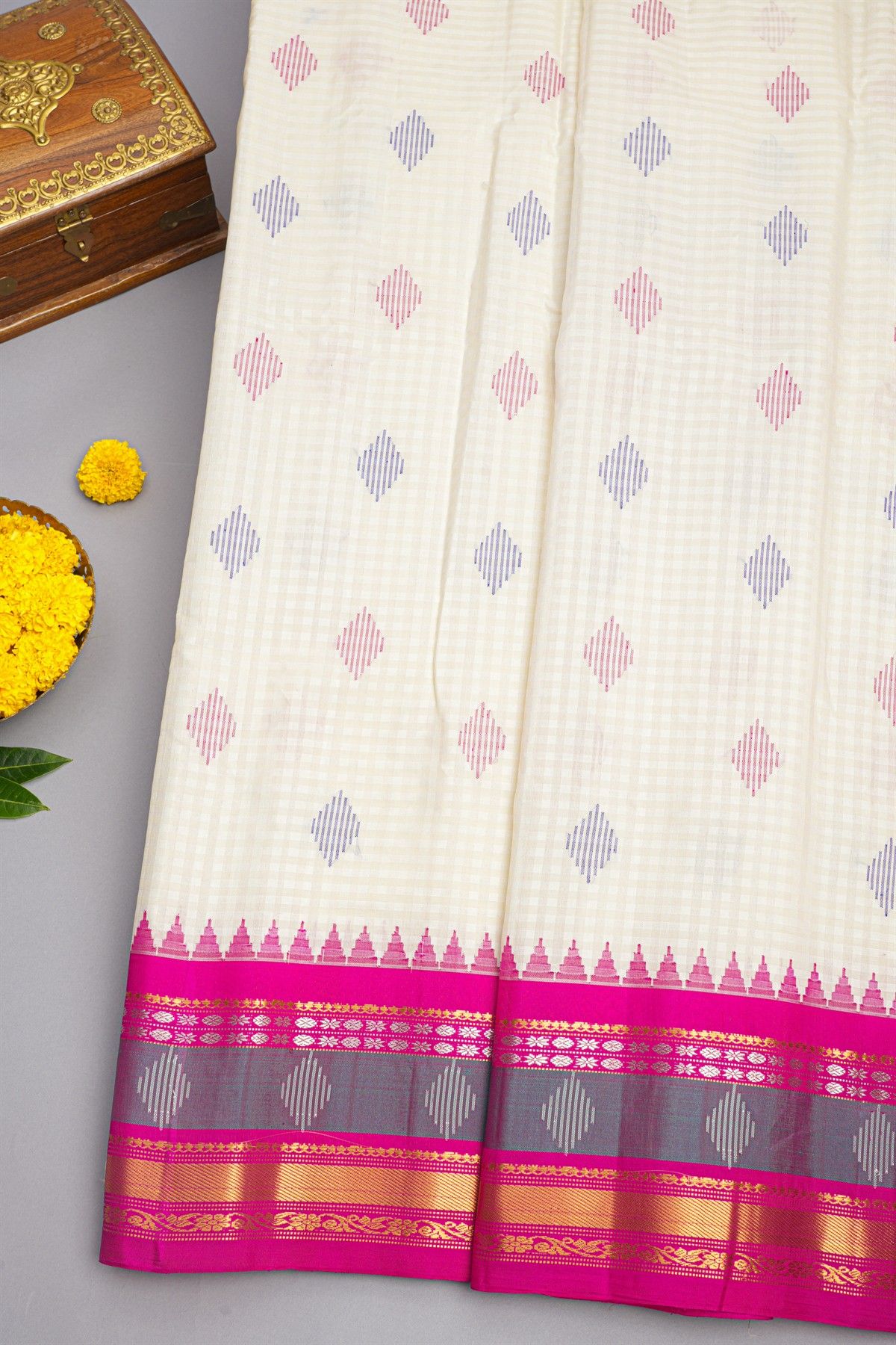 Gadwal Silk Multicolour Saree