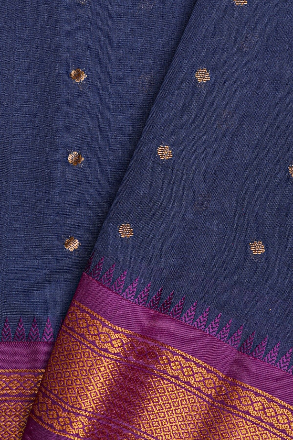 Gadwal Silk Navy Blue Saree