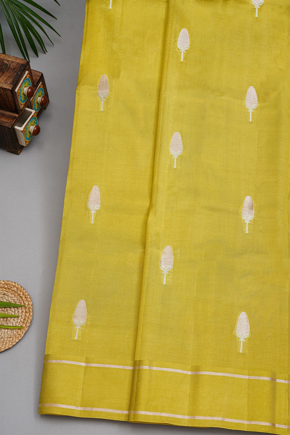 Fancy Matka Silk Lime Yellow Saree