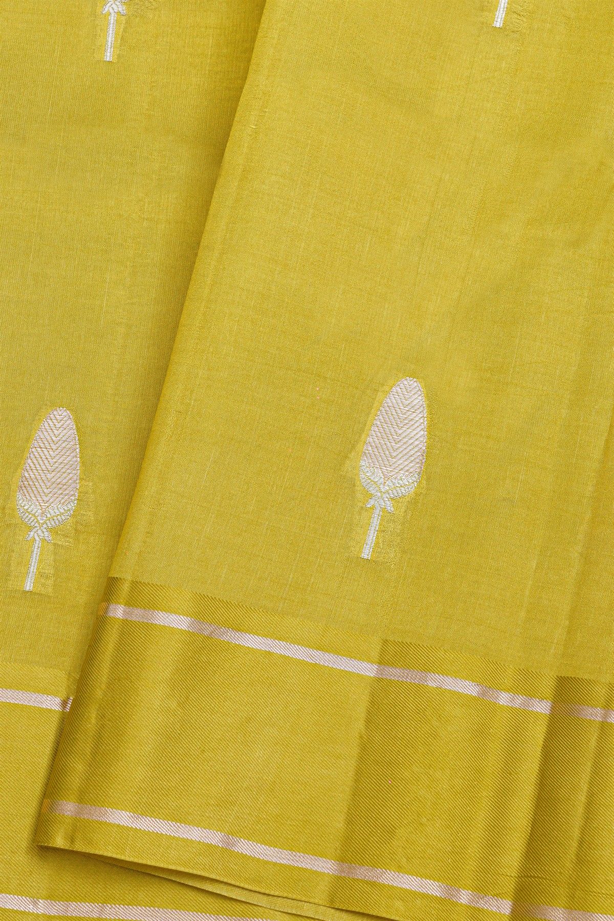 Fancy Matka Silk Lime Yellow Saree