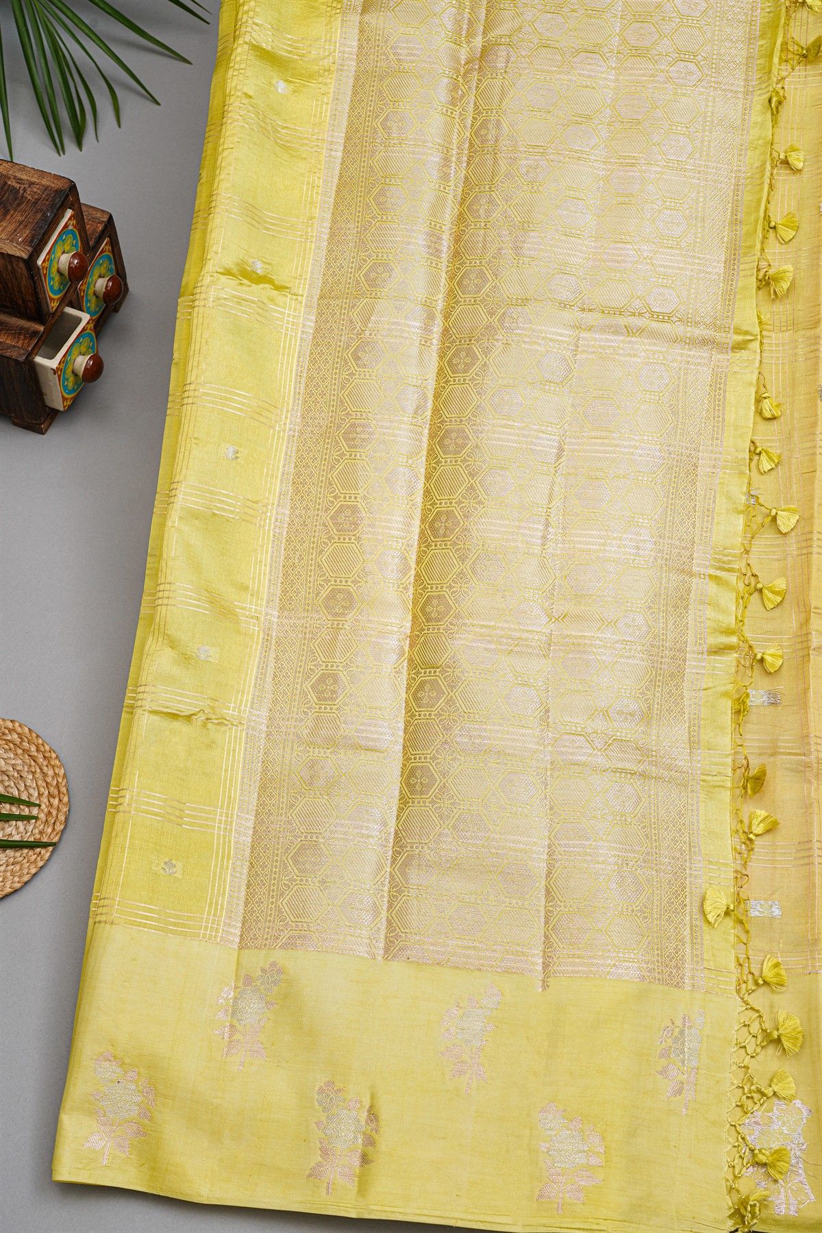 Fancy Matka Silk Yellow Saree