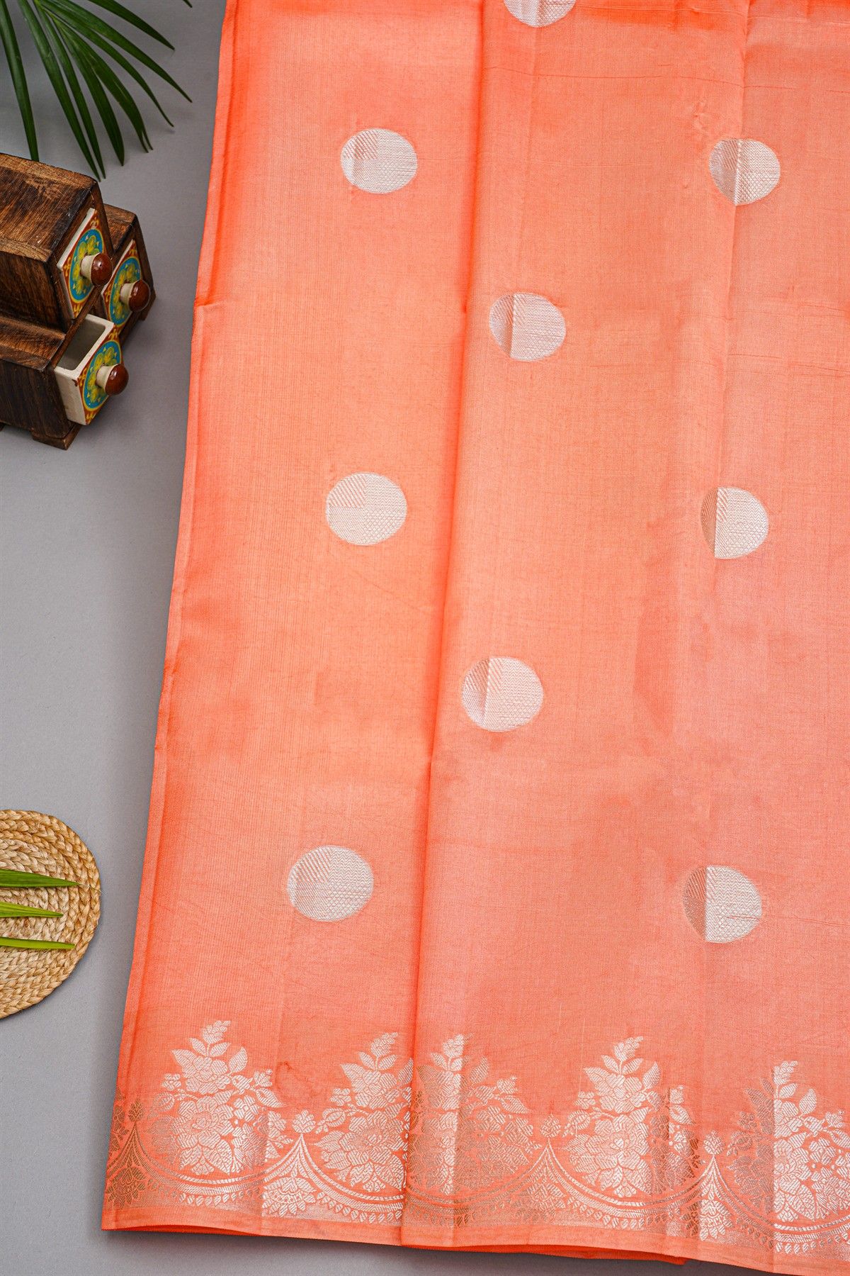 Fancy Matka Silk Dark Peach Saree
