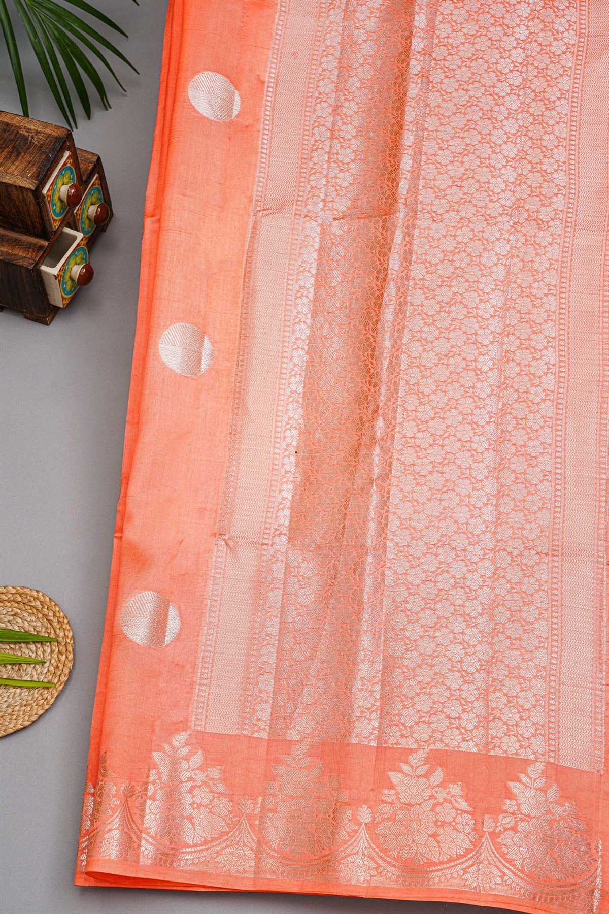 Fancy Matka Silk Dark Peach Saree