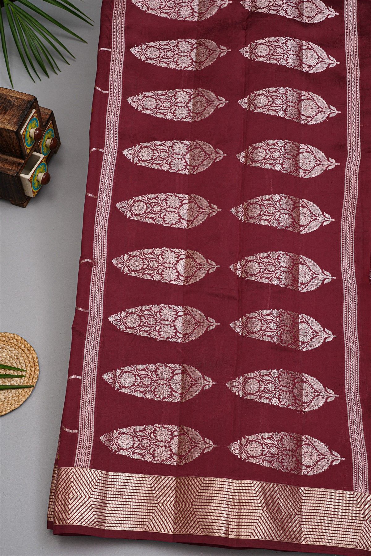 Fancy Matka Silk Maroon Saree