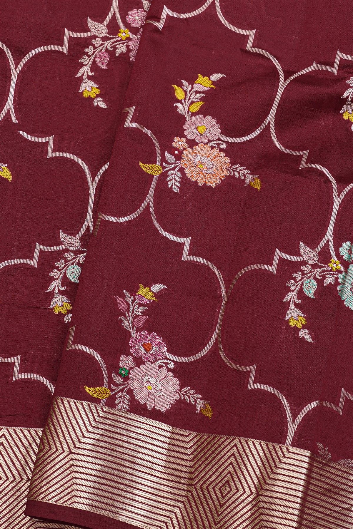 Fancy Matka Silk Maroon Saree