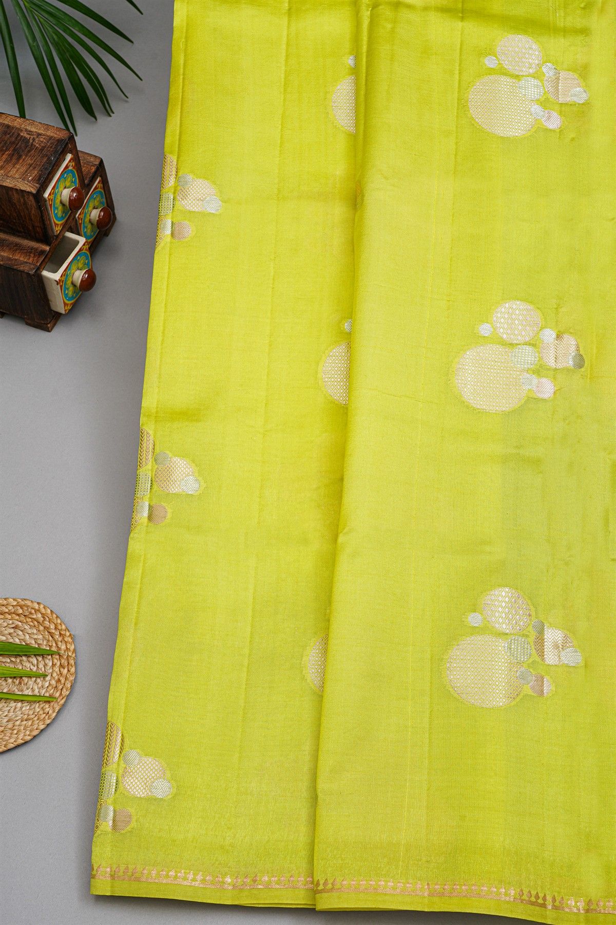 Fancy Matka Silk Parrot Green Saree