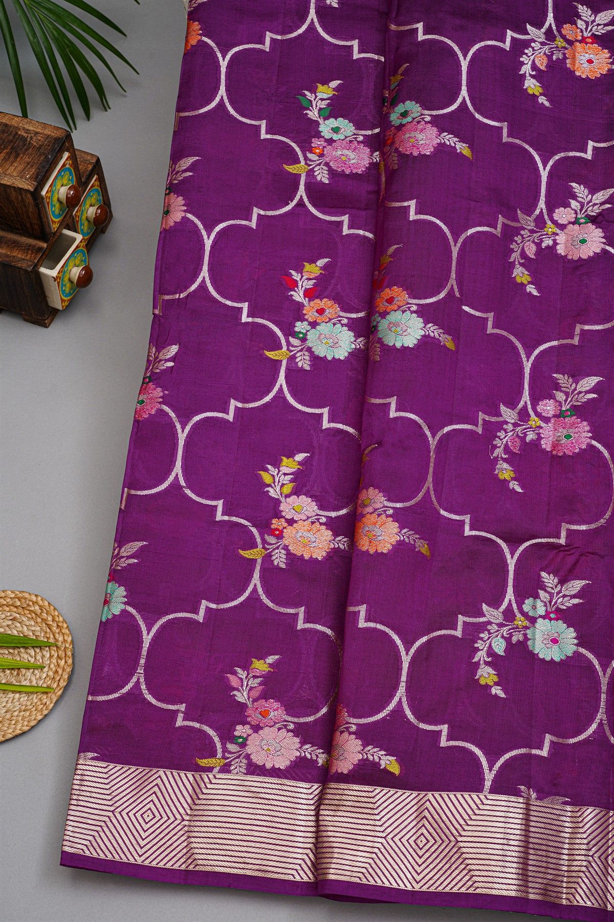 Fancy Matka Silk Purple Saree
