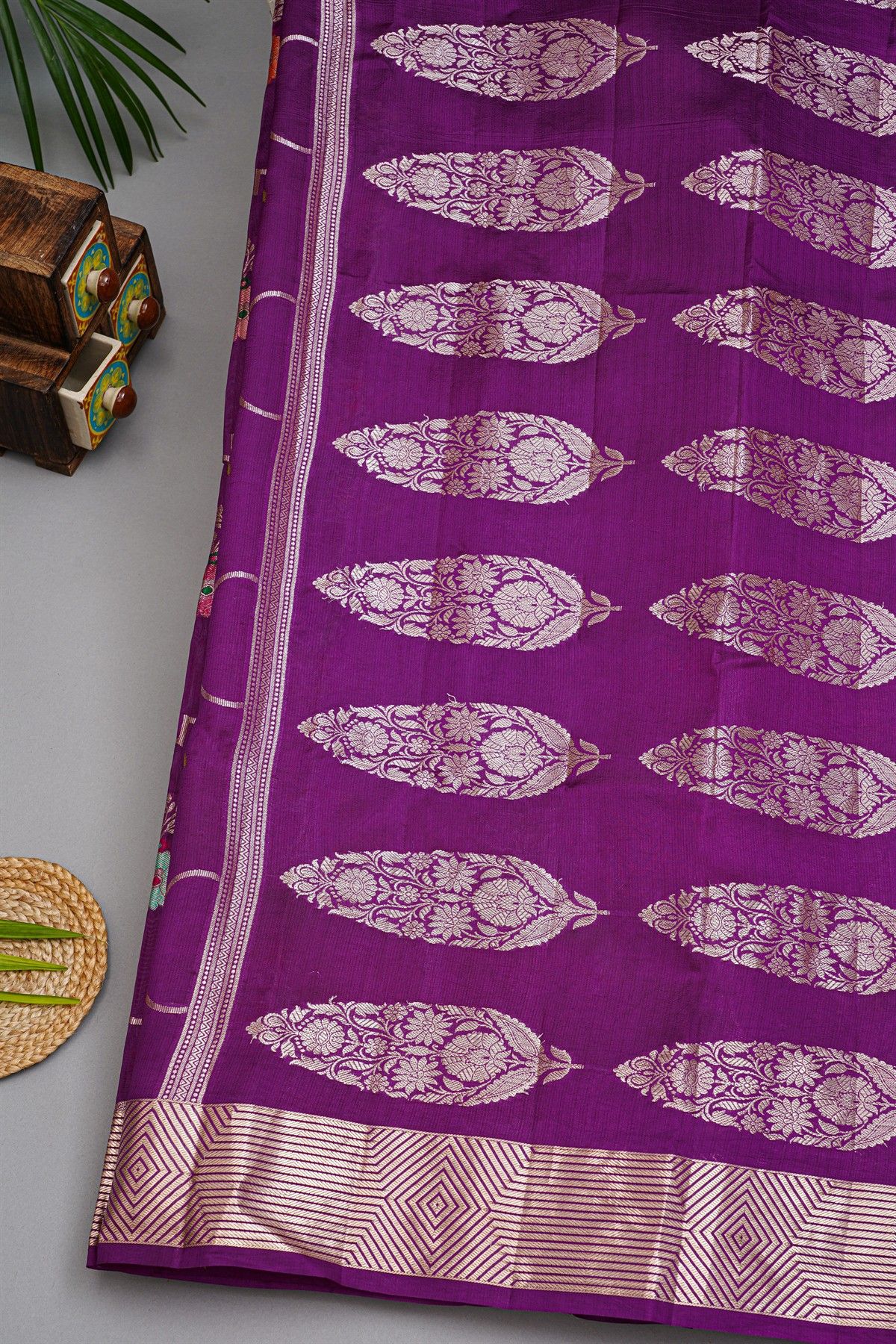 Fancy Matka Silk Purple Saree