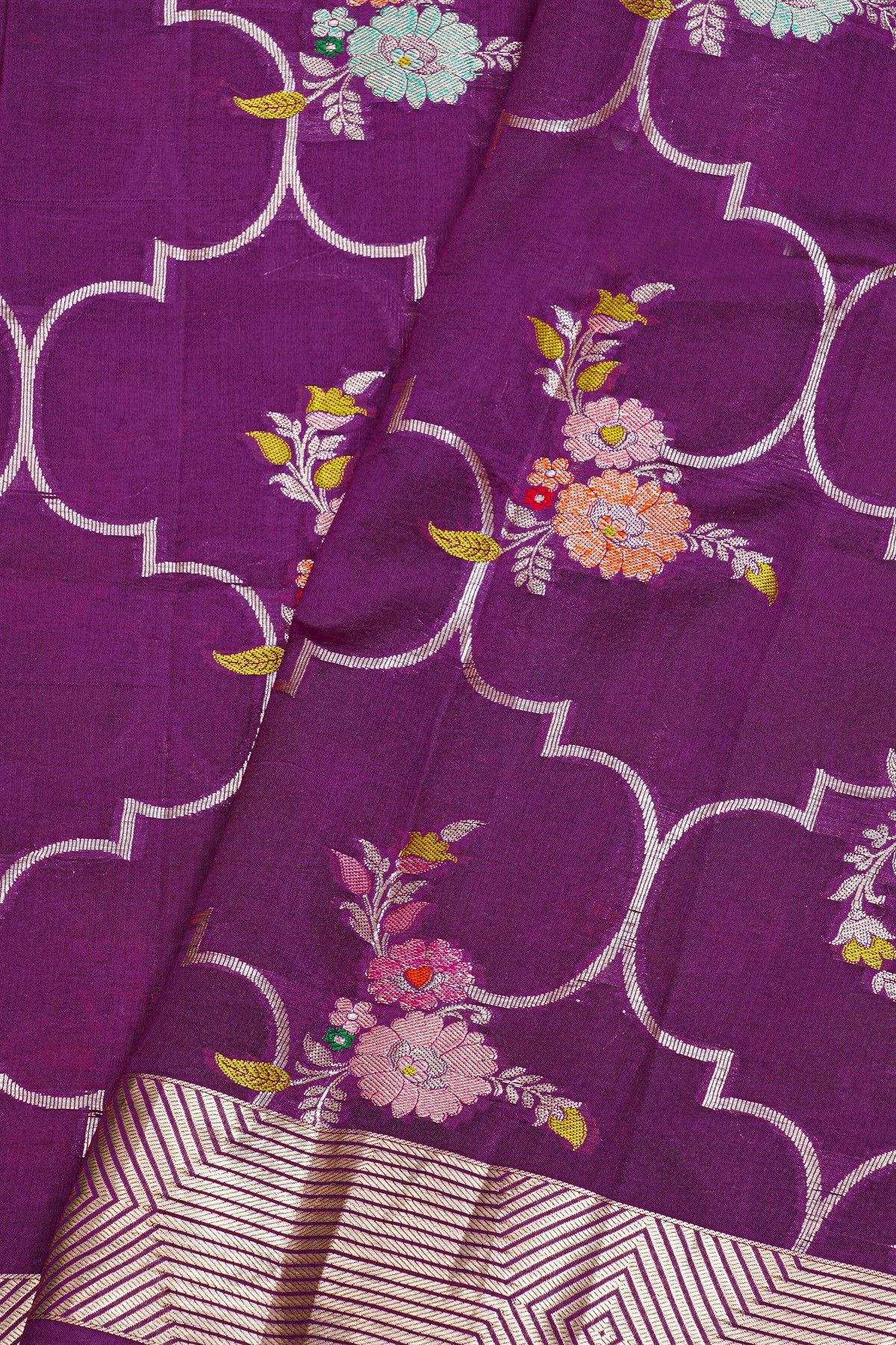 Fancy Matka Silk Purple Saree