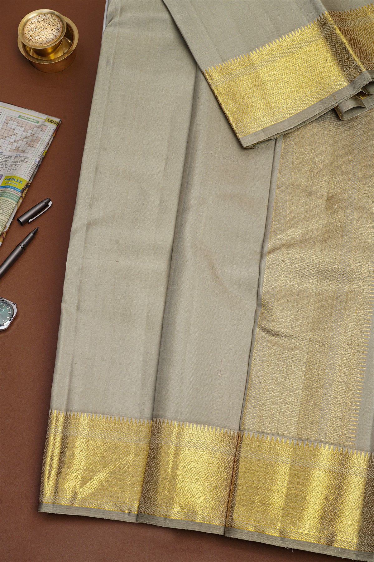 Kancheepuram Silk Grey Dhoti