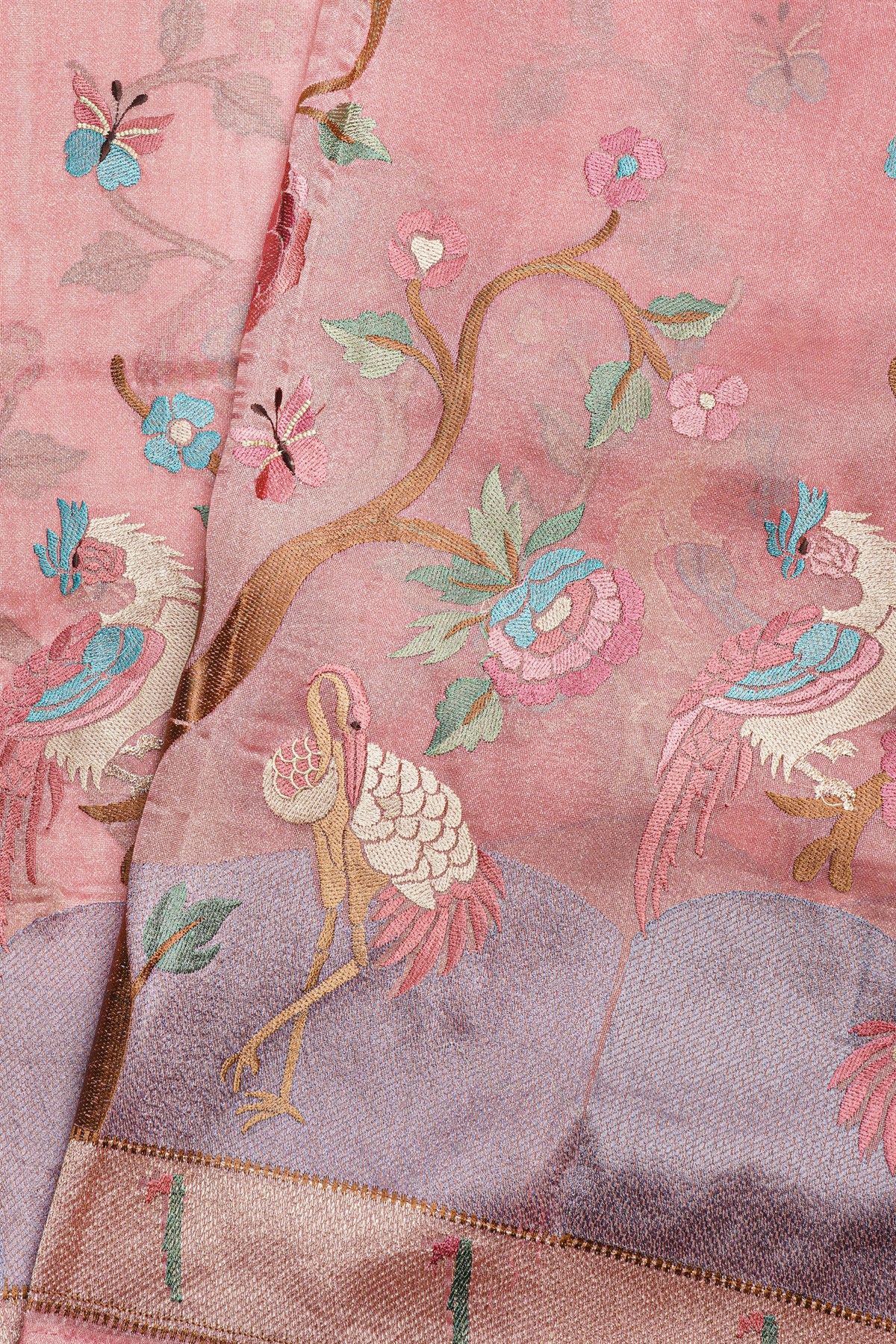 Fancy Tissue Pink Saree