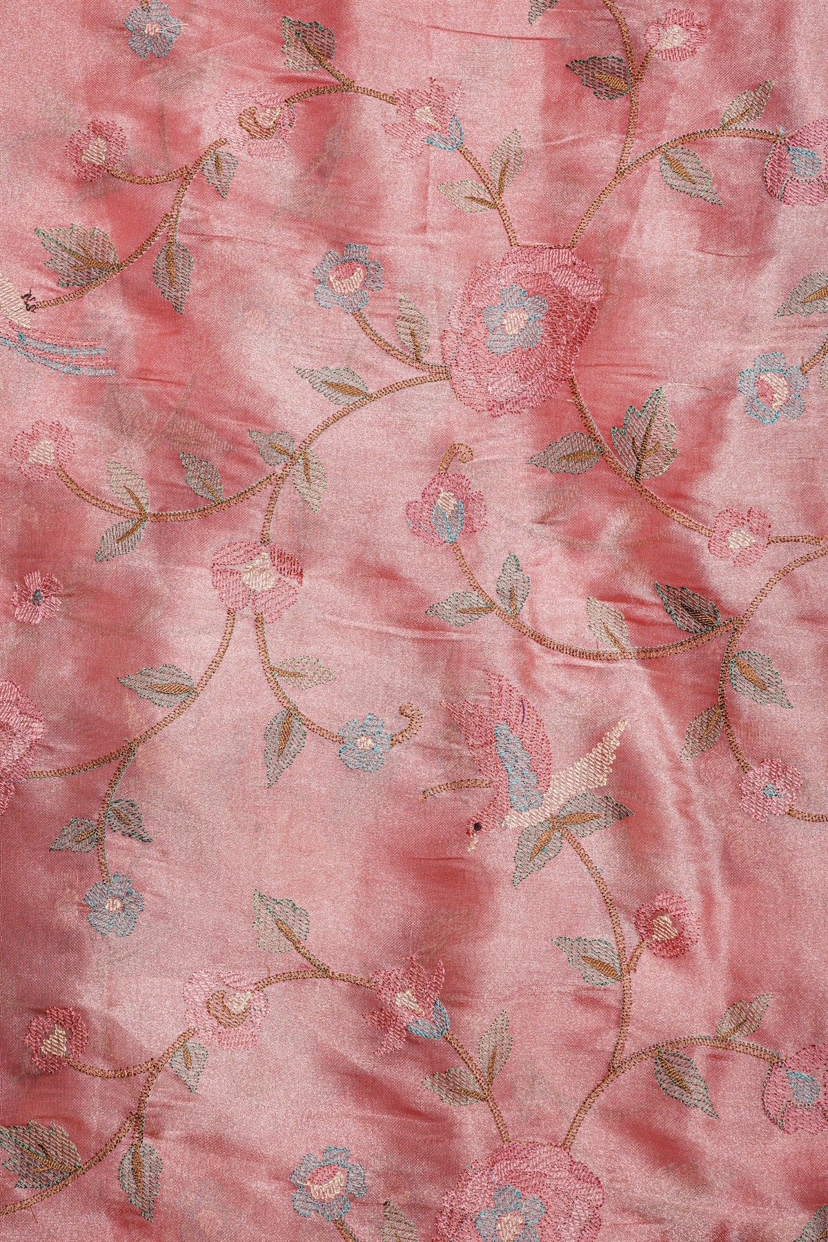 Fancy Tissue Pink Saree