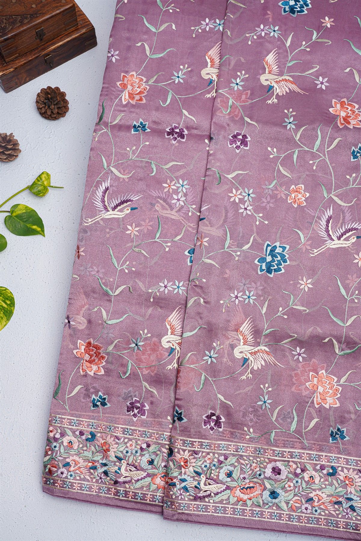 Fancy Kora Lavender Saree