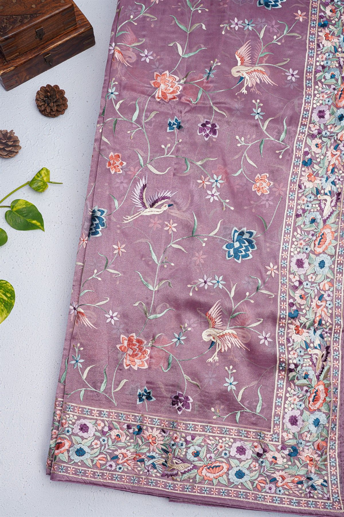 Fancy Kora Lavender Saree