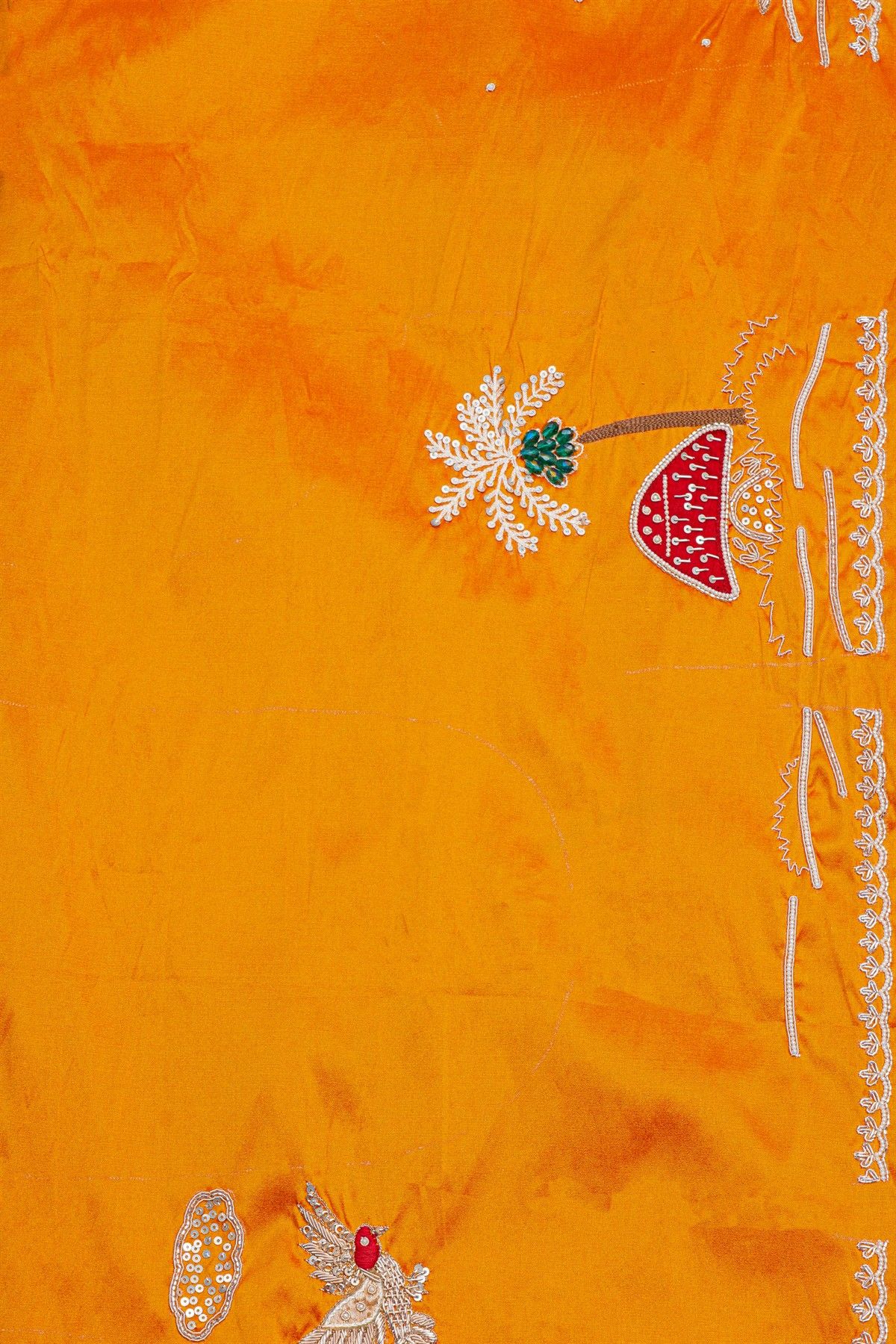 Fancy Tissue Cream Saree