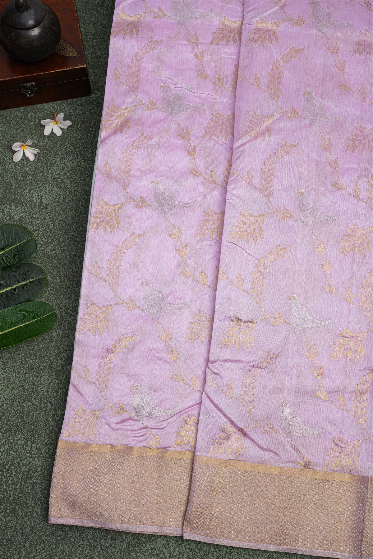 Chanderi Sico Lavender Saree