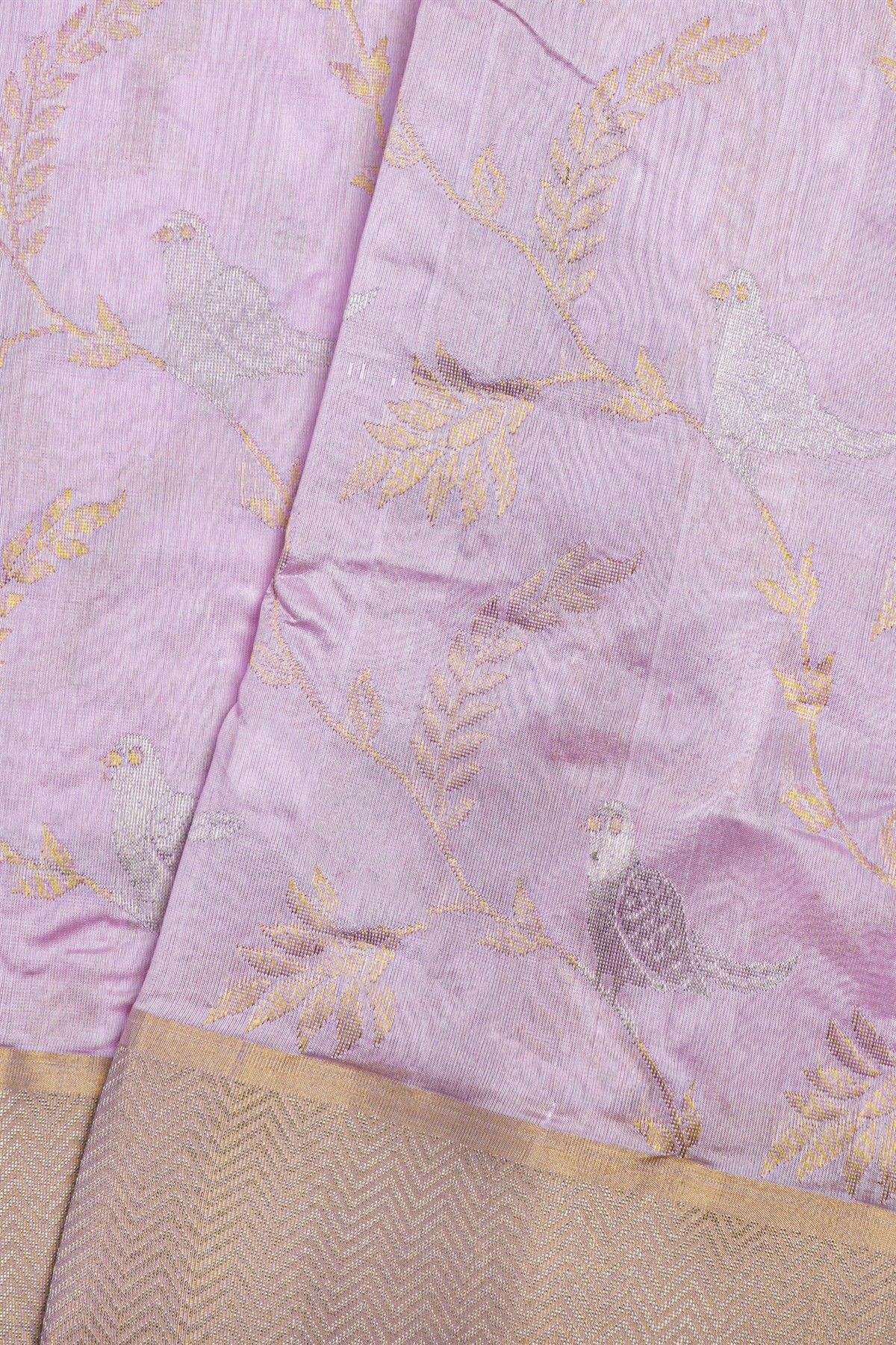 Chanderi Sico Lavender Saree