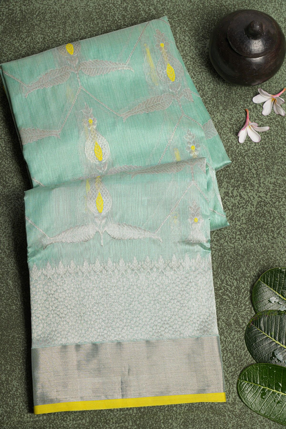 Chanderi Sico Light Green Saree