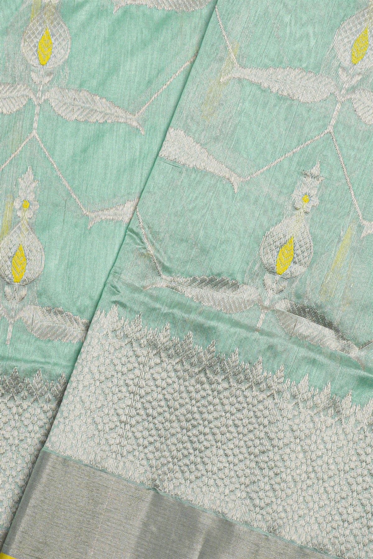 Chanderi Sico Light Green Saree