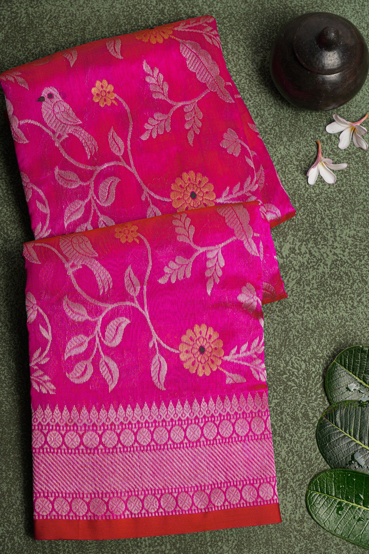 Chanderi Sico Pink Saree