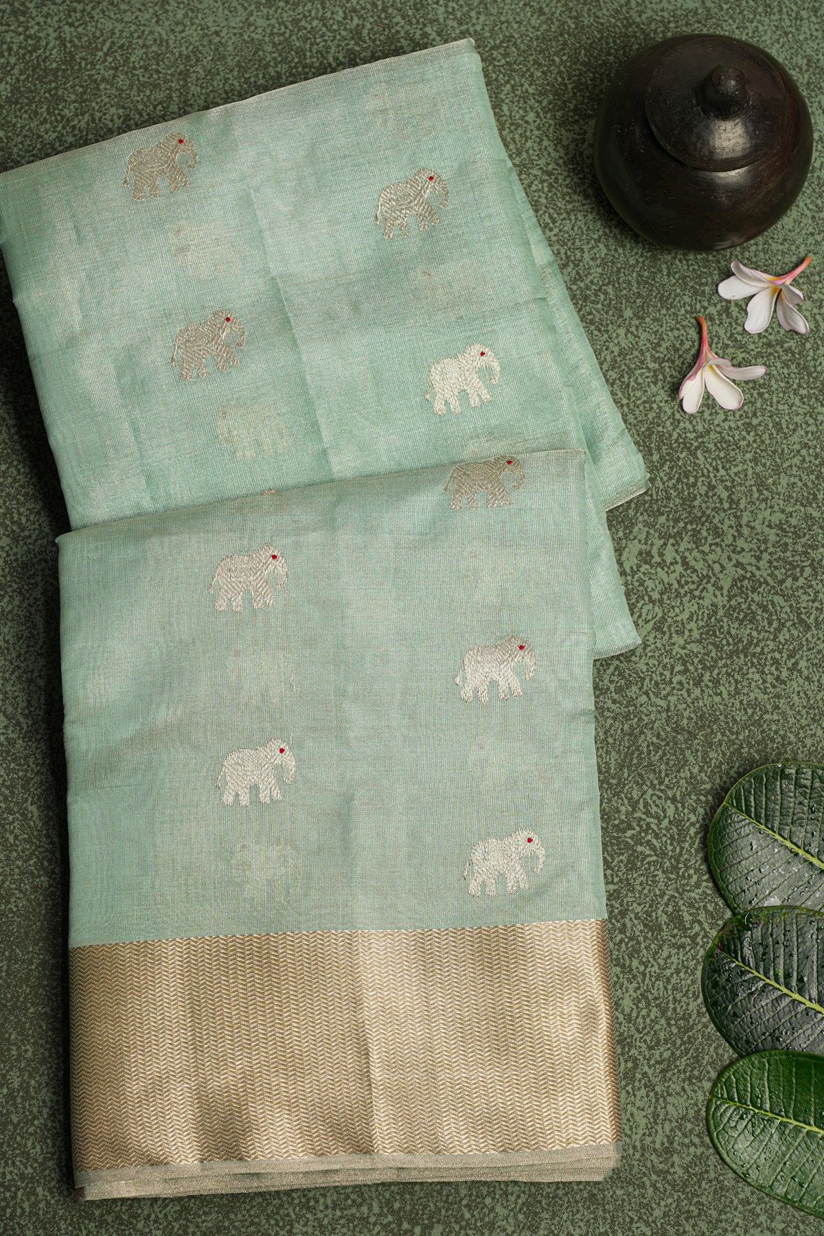 Chanderi Sico Light Blue Saree