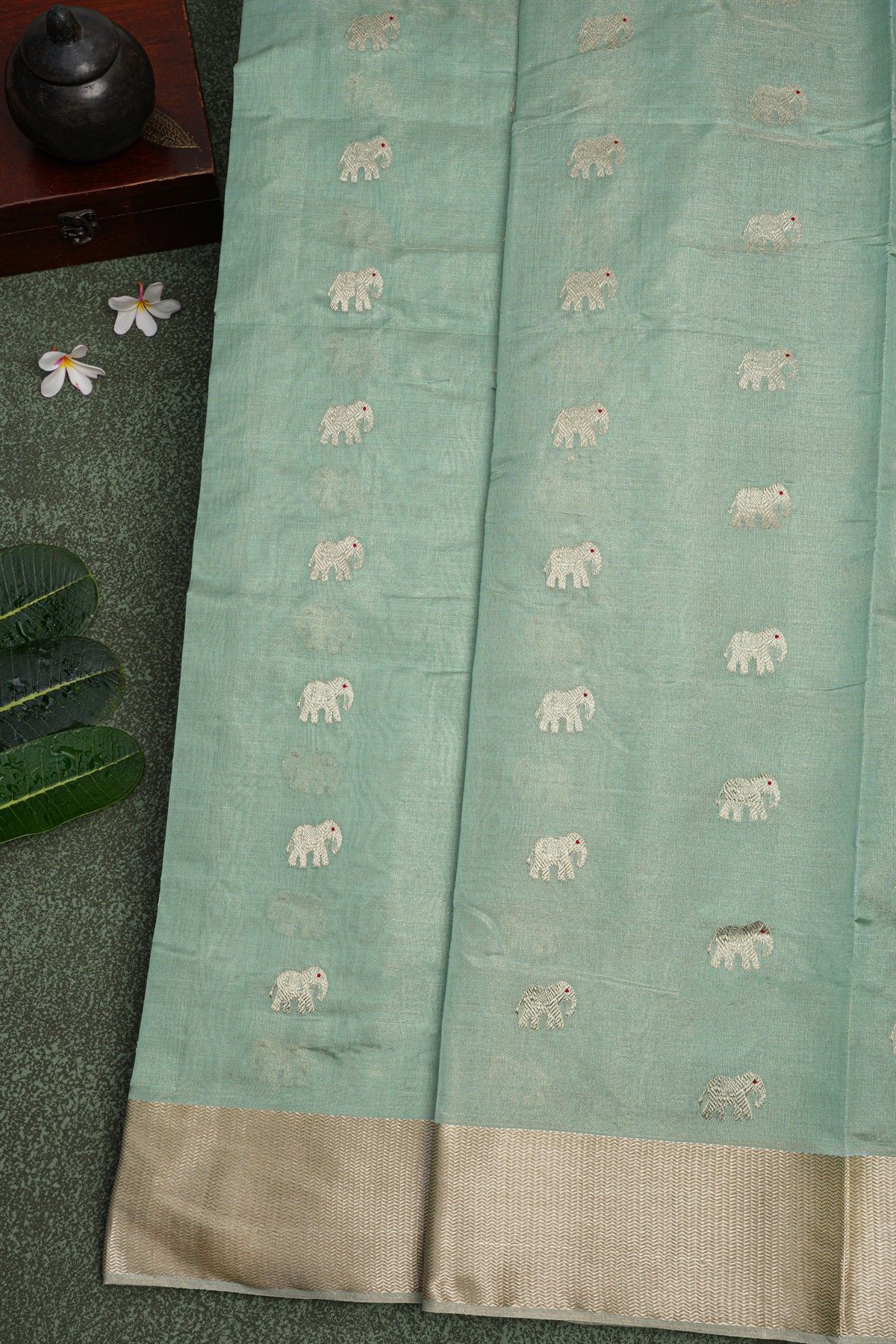 Chanderi Sico Light Blue Saree