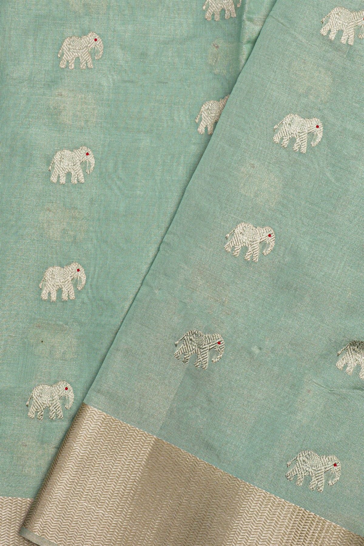 Chanderi Sico Light Blue Saree