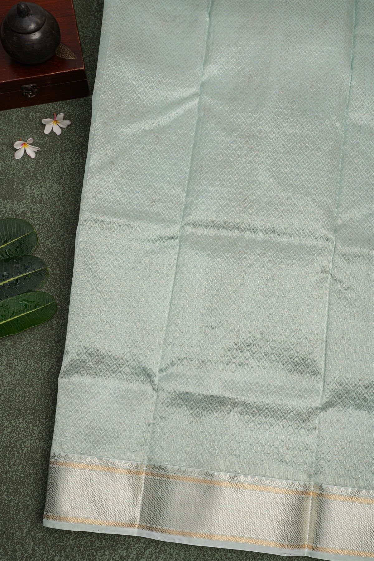 Chanderi Sico Sea Foam Green Saree