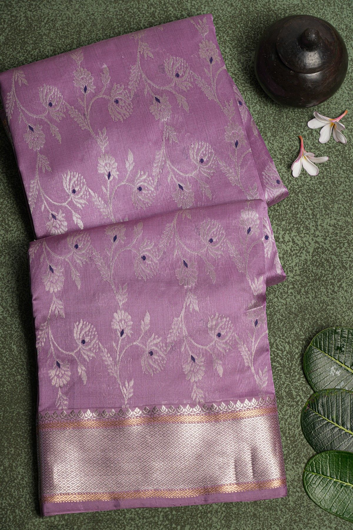 Chanderi Sico Lavender Saree