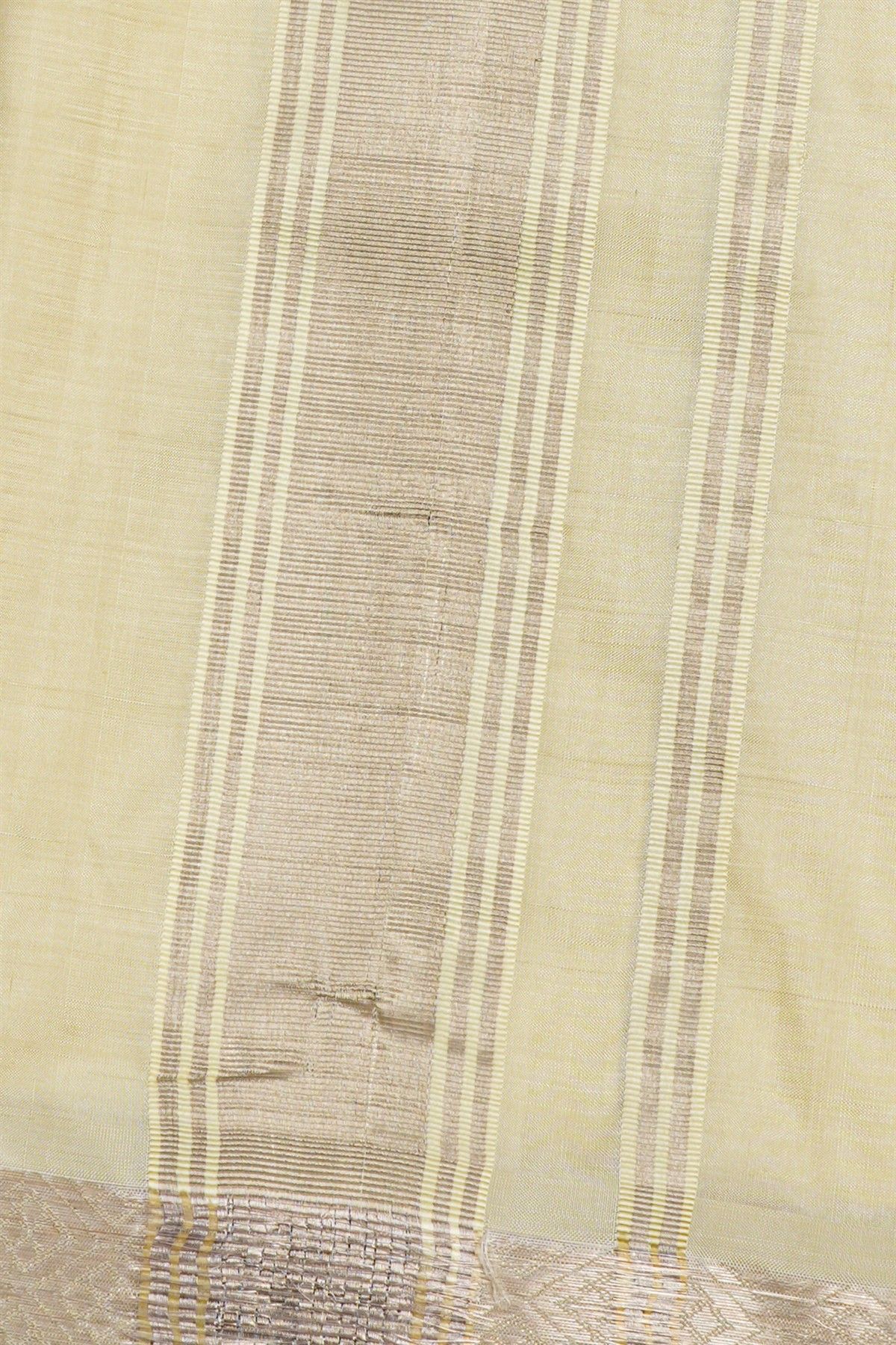 Kancheepuram Silk Cream Dhoti And Shalya