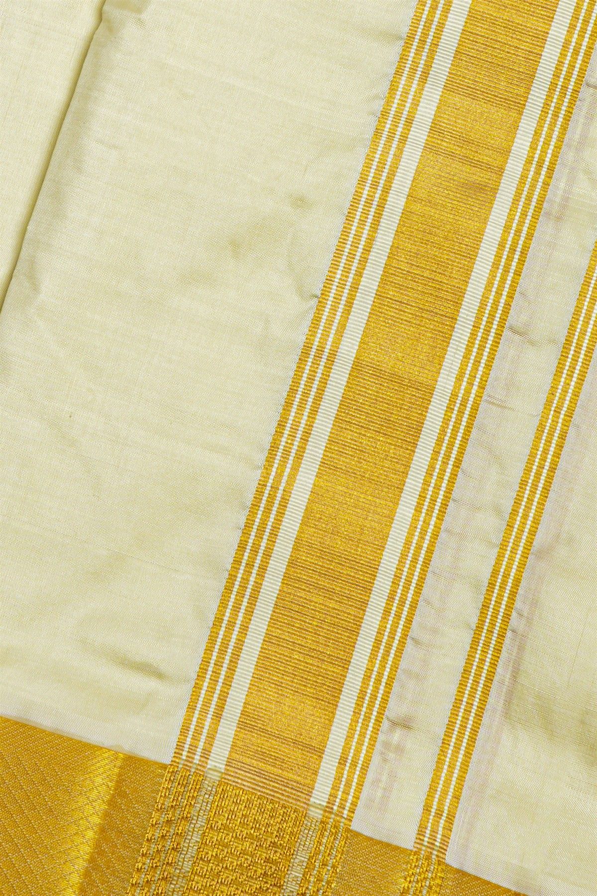 Kancheepuram Silk Cream Dhoti And Shalya