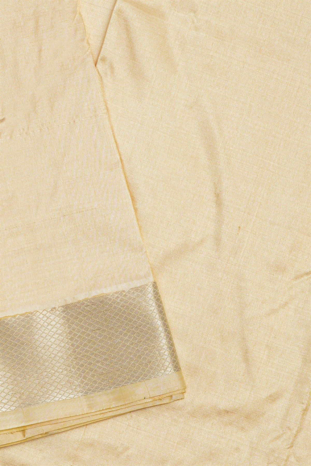 Kancheepuram Silk Cream Dhoti And Shalya